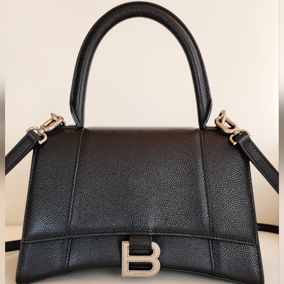 Balenciaga Hourglass Small Top Handle Crossbody Calf Leather Black bag - Picture 4 of 16